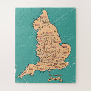 England Vintage Counties Map Jigsaw Puzzle