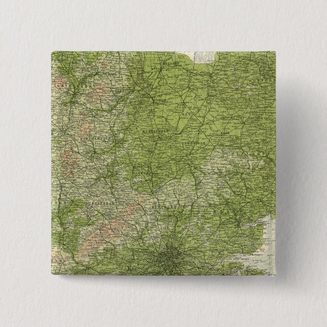 England & Wales 2 Inch Square Button (Front)