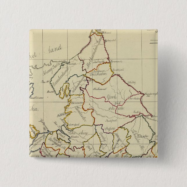 England, Wales 4 2 Inch Square Button (Front)