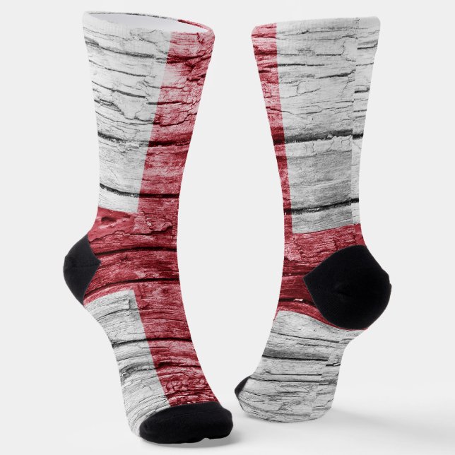 England wooden flag socks (Angled)