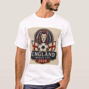 England World Cup 2026 Mosaic Lion Football Design T-Shirt