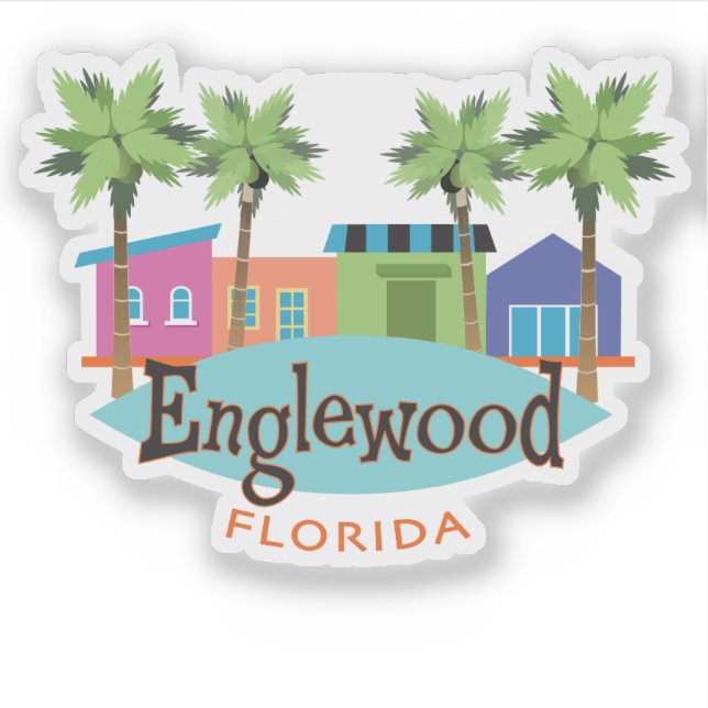 Englewood Florida Retro Style Illustration (Front)