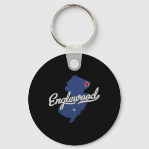 Englewood New Jersey Nj Map  Keychain