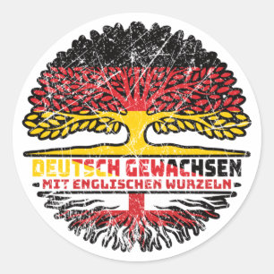 Englisch Deutsch Deutschland Baum Wurzel Classic Round Sticker