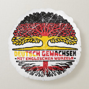 Englisch Deutsch Deutschland Baum Wurzel Round Pillow