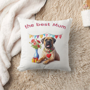 Englische Dogge Mastiff best Mum Throw Pillow