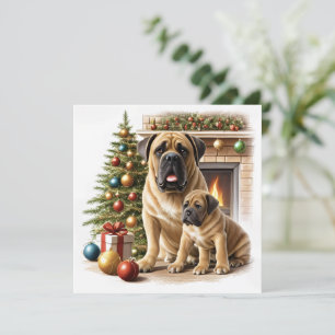 Englische Dogge Mastiff Christmas Invitation