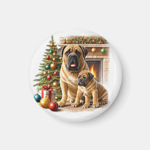 Englische Dogge Mastiff Christmas Magnet