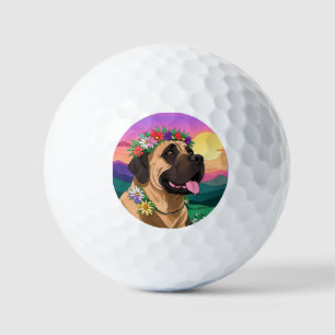 Englische Dogge Mastiff Comic Golf Balls
