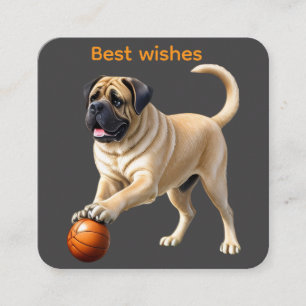 Englische Dogge Mastiff mit Ball Enclosure Card