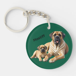 Englische Dogge Mastiff mit Kind Keychain