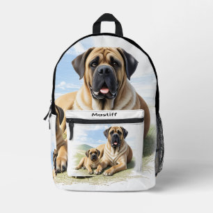 Englische Dogge Mastiff mit Kind Printed Backpack