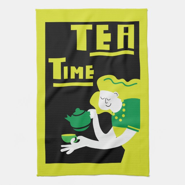 English Afternoon Tea Kitchen Towel (Vertical)