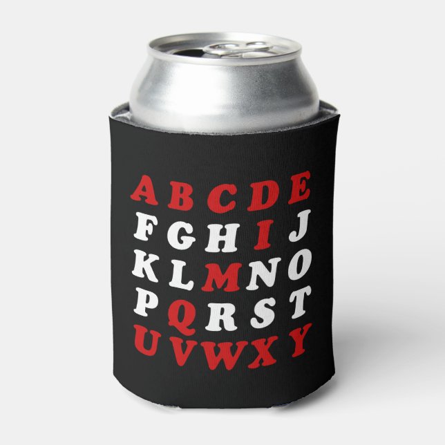 English Alphabet Can Cooler (Can Front)