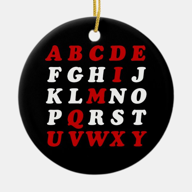 English Alphabet Ceramic Ornament (Front)