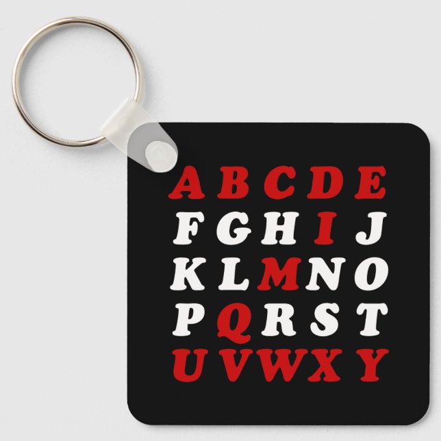 English Alphabet Keychain (Front)