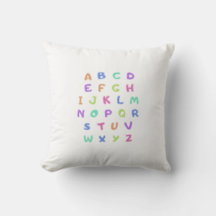 English alphabet throw pillow