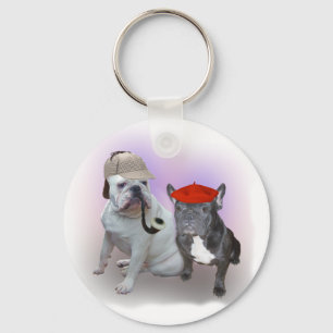 English and French bulldogs Keychain
