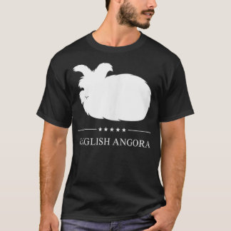 English Angora Rabbit White Silhouette T-Shirt