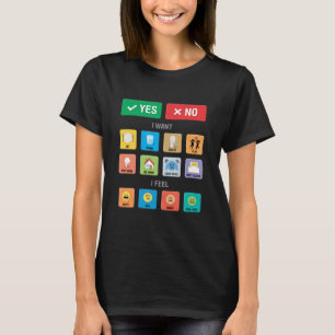 English Autism AAC PECS Pointing Communication 01 T-Shirt