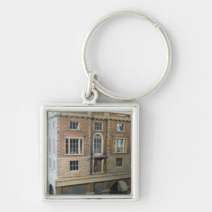 English balustraded doll's house with balcony keychain