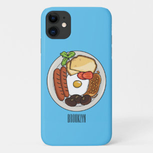 English breakfast cartoon illustration iPhone 11 case