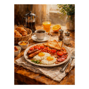 English Breakfast Morning a Cozy Food Still Life Poster