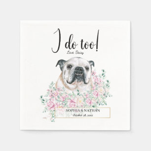 English British Bulldog Wedding Cocktail Napkins