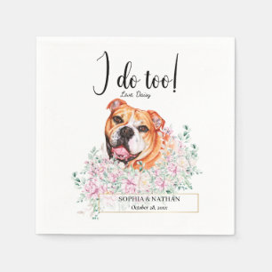English British Bulldog Wedding Cocktail Napkins