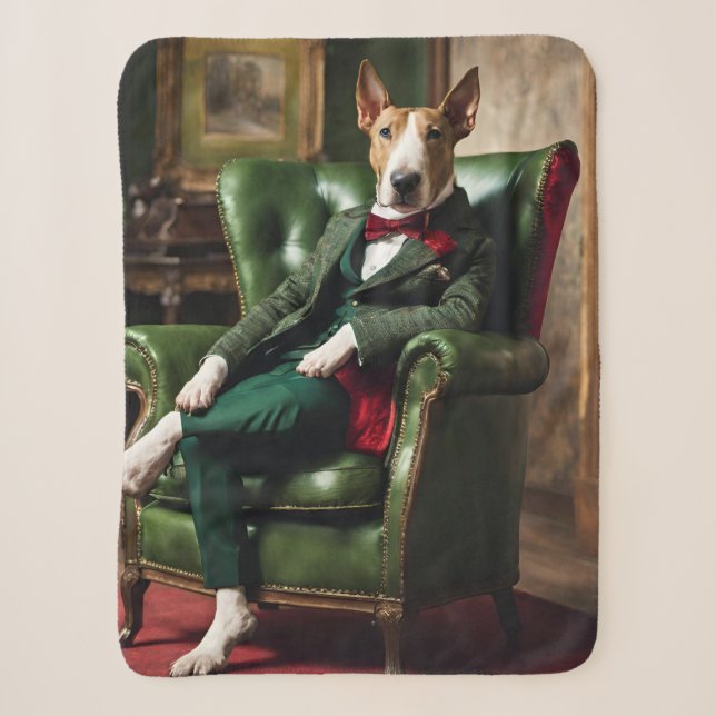 English Bull Terrier Cushion/Pillow Sherpa Blanket (Front)