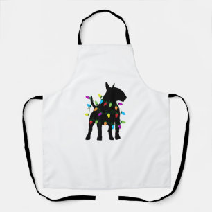English Bull Terrier Dog Christmas Lights  Apron