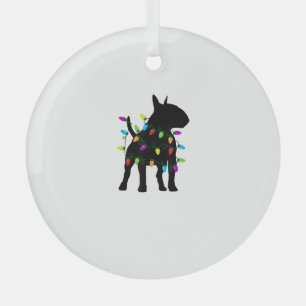 English Bull Terrier Dog Christmas Lights  Glass Ornament