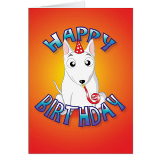 english bull terrier - hat&whistle - happy birthda