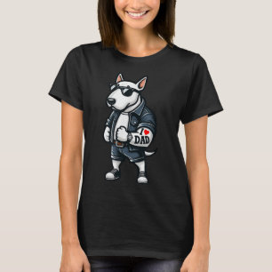 English Bull Terrier I Love Dad Funny Dog Tattoo _ T-Shirt