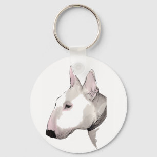 english bull terrier keyring