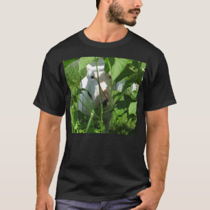 English Bull Terrier Peeking Through the Leaves T-Shirt