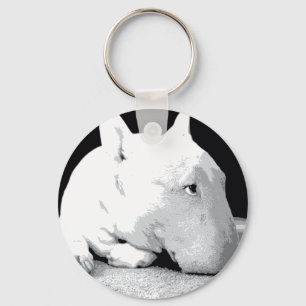English Bull Terrier, Pop Art Print Keychain