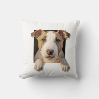 English bull terrier puppy throw pillow