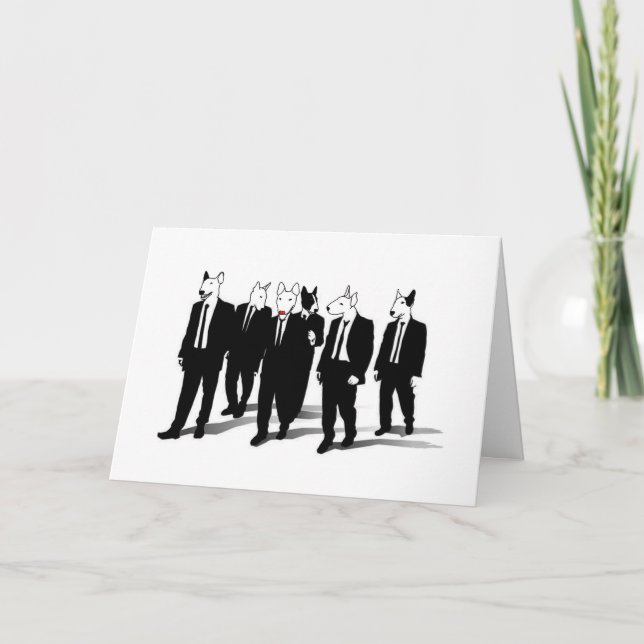 English Bull Terrier Rudolph Christmas Card (Front)