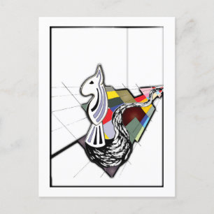 English Bull Terrier Surreal Art Chess Slide Postcard