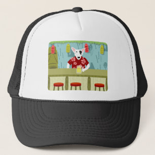 English Bull Terrier Tiki Bar Trucker Hat