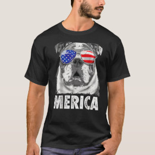 English Bulldog 4th Of July Merica Men Usa Flag T-Shirt