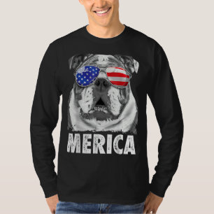English Bulldog 4th Of July Merica Men Women Usa T-Shirt