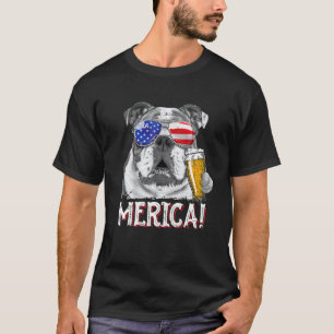 English Bulldog 4th Of July Merica Men Women Usa T-Shirt