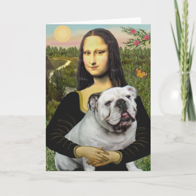 English Bulldog 9 - Mona Lisa Card (Front)