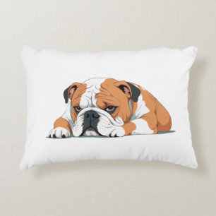 English Bulldog Adorable Cute Animal Sleeping Calm Accent Pillow