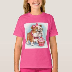 English Bulldog and Cupcake by Natasha Us T-Shirt