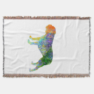 English Bulldog Art Watercolor Watercolor Lover Throw Blanket