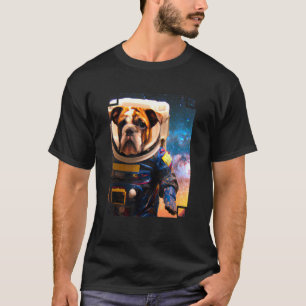 English Bulldog Astronaut   Outer Space Bulldog 2 T-Shirt