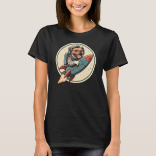 English Bulldog Astronaut Rocket Ride - Retro Spac T-Shirt